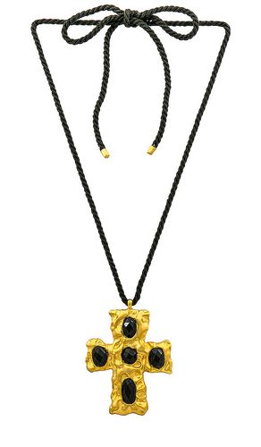 Collar siren cross en color negro talla all en Ónice y dorado - Black. Talla all - The M Jewelers NY - Modalova