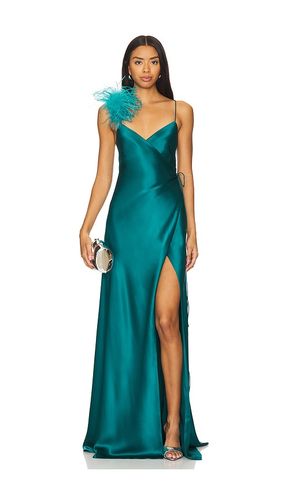 Wrap Gown With Detachable Ostrich Trim in Teal. - size 4 (also in 6) - The Sei - Modalova