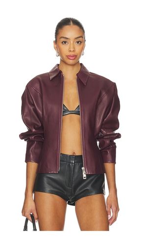 Fitted Leather Jacket in Burgundy. - size 0 (also in 2, 4, 6, 8) - The Sei - Modalova