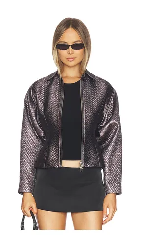 Double Zip Fitted Jacket in Metallic Neutral. - size 4 (also in 8) - The Sei - Modalova