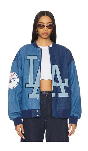X REVOLVE Dodgers Denim Logo Bomber in . Size M. Also in XXS - Terez - Modalova