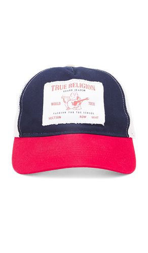 Frayed Edge Buddha Trucker Hat in Blue - True Religion - Modalova