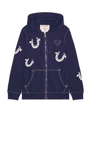 Big T All Over Puff Zip Hoodie in Blue. - size S (also in XL/1X) - True Religion - Modalova