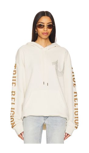 Relaxed Studded Pullover Hoodie in Cream. - size L (also in M, S, XL/1X) - True Religion - Modalova