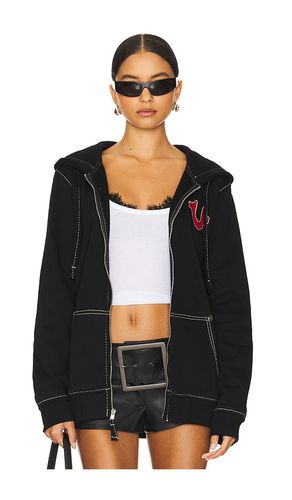 Big-T Cross Stitch Zip Up Hoodie in Black. - size L (also in M, S, XL/1X) - True Religion - Modalova