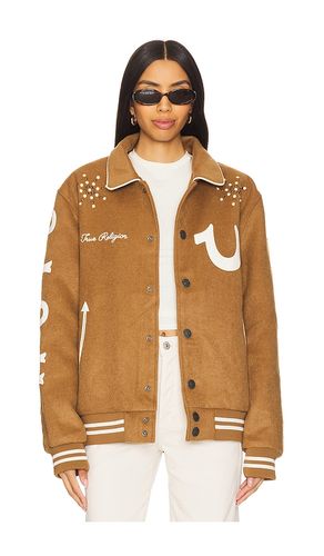 Wool Varsity Jacket in Brown. - size M (also in XL/1X) - True Religion - Modalova