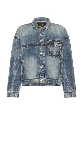 Super t cropped denim jacket in color blue size L (also in XL/1X) - True Religion - Modalova