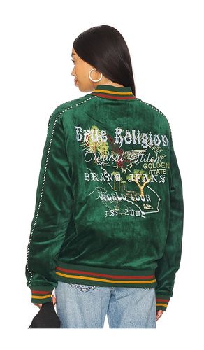 Western Velvet Bomber Jacket in Green. - size L (also in XL/1X) - True Religion - Modalova