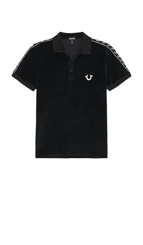 Damask velour polo en color negro talla L en - Black. Talla L (también en M, S, XL/1X) - True Religion - Modalova