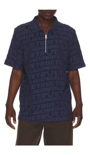 Logo Terry Knit Zip Polo in . Taglia M. Also in XL/1X - True Religion - Modalova