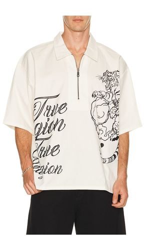 Half Zip Tiger Short Sleeve Shirt in White. - size L (also in M) - True Religion - Modalova
