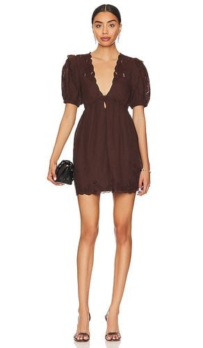 Sherri Embroidered Mini Dress in Brown. - size L (also in XS) - Tularosa - Modalova