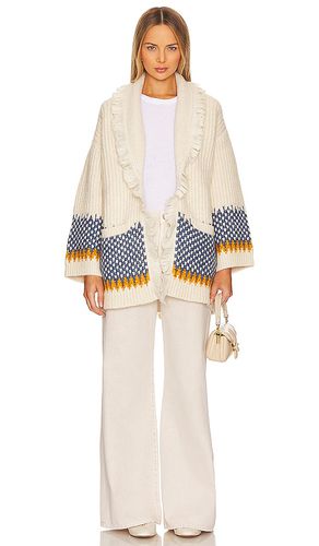 Malena Chunky Fairisle Cardigan in Ivory. - size L (also in M, S, XS, XXS) - Tularosa - Modalova