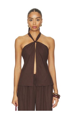 Kai Linen Top in Chocolate. - size L (also in M, S, XXS) - Tularosa - Modalova