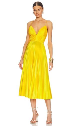 Viv Mitered Pleating Dress in Yellow. - size 2 (also in 8) - AMUR - Modalova