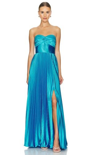 Stef Pleated Gown in Blue. - size 0 (also in 10, 12, 2, 6, 8) - AMUR - Modalova