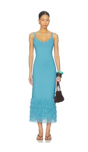 Decker Fringe Midi Dress in Blue. - size L (also in M, S, XS) - AMUR - Modalova