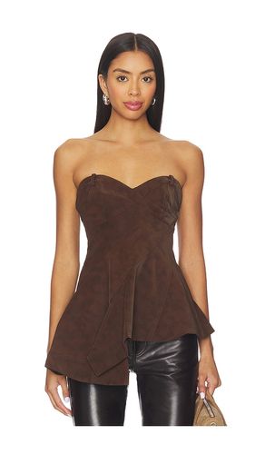 Augusta Bustier Peplum Top in Brown. - size 0 (also in 10, 2, 4, 6, 8) - AMUR - Modalova