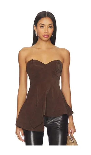 Augusta Bustier Peplum Top in Brown. - size 2 (also in 4, 6) - AMUR - Modalova