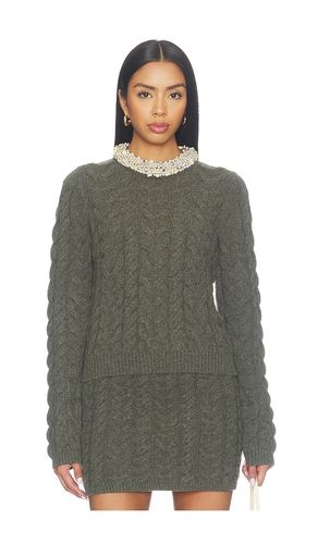 Marlie Cropped Knit Pullover With Embellishment in Green. - size L (also in M, P, S) - Ulla Johnson - Modalova