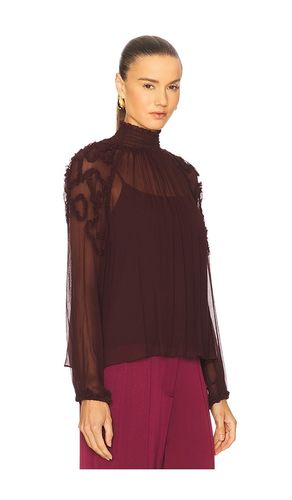 Magdalena long sleeve blouse in color burgundy size 0 (also in 8) - Ulla Johnson - Modalova