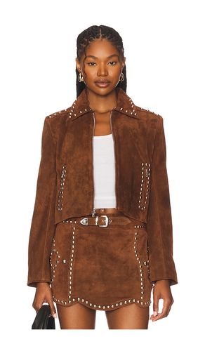 X REVOLVE Crazy Life Cropped Jacket in Chocolate. - size L (also in M, S, XL, XS) - Understated Leather - Modalova