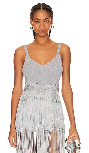 Satine Knitted Fringe Top in Silver Thread in Metallic Silver. - size L (also in M) - Understated Leather - Modalova
