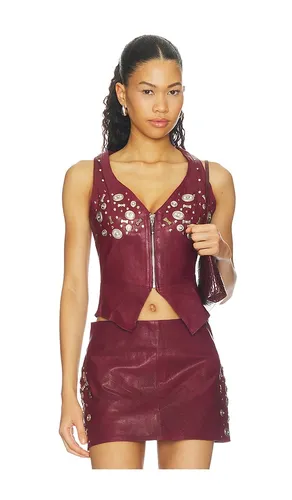 Concho Leather Top in . Size L. Also in M, XS - Understated Leather - Modalova