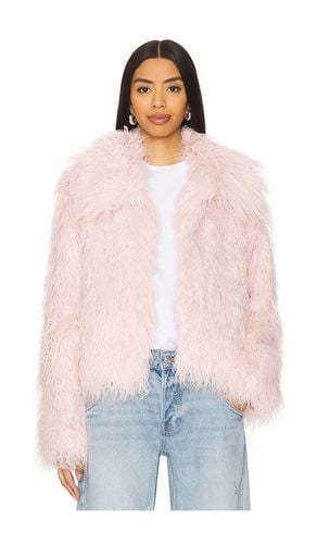 Faux Fur Saint Tropez Coat in Blush. - size L (also in S, XS) - Unreal Fur - Modalova