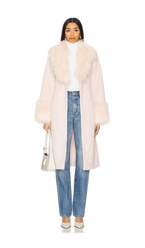 Faux Fur Paris Coat in Blush. - size L (also in M, S) - Unreal Fur - Modalova