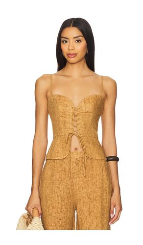 Josie Linen Top in Tan. - size L (also in M, S) - Usisi Sister - Modalova