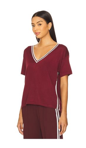 Sienna V Neck Tee in Burgundy. - size L (also in M, S, XS) - THE UPSIDE - Modalova