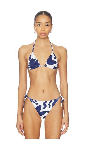 Gia Triangle Bikini Top in White,Navy. - size M (also in S, XS) - vitamin A - Modalova