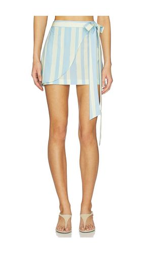 Wrap Mini Skirt in Blue,Cream. - size M (also in XS, L, XL) - Verandah - Modalova