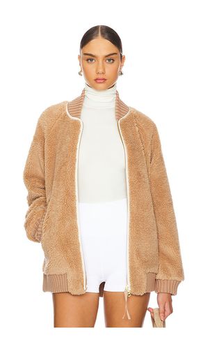 Ella Longline Sherpa Bomber in Brown. - size L (also in M, S) - Varley - Modalova