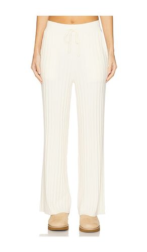 Pantalón con trabillas simeon wide rib knit en color ivory talla L en - Ivory. Talla L (también en M, S, XL) - Varley - Modalova