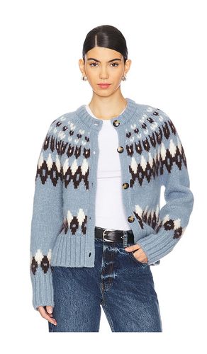 Christina Fairisle Cardigan in Blue. - size L (also in M, S, XS) - Veronica Beard - Modalova