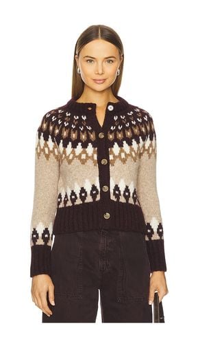 Christina Fairisle Cardigan in Burgundy. - size M (also in S, XL, XS) - Veronica Beard - Modalova