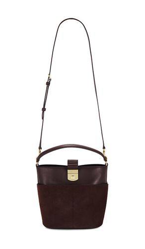 Crest Lock Bucket Bag in Burgundy - Veronica Beard - Modalova