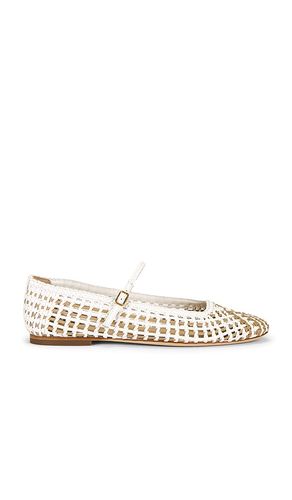 Ellie Woven Flat in Cream. - size 6 (also in 6.5, 7, 7.5, 8, 8.5, 9, 9.5) - Veronica Beard - Modalova