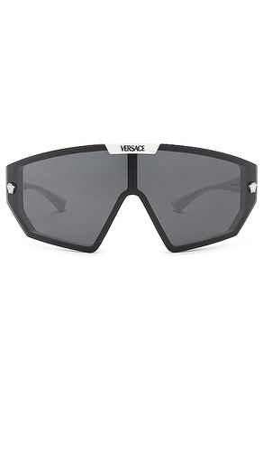 VERSACE Shield Sunglasses in White - VERSACE - Modalova