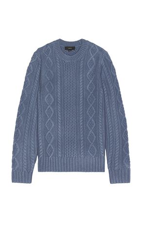 Aran Cable Knit Sweater in Blue. - size L (also in M, S) - Vince - Modalova