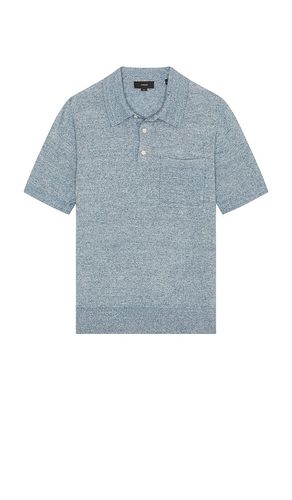 Linen Cashmere Short Sleeve Pocket Polo in Slate. - size L (also in M) - Vince - Modalova