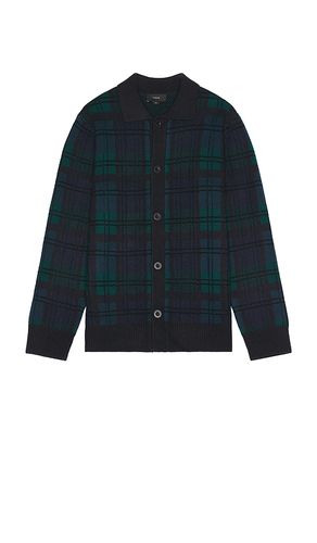 Plaid Button Down Sweater in Black. - size L (also in M, XL/1X) - Vince - Modalova