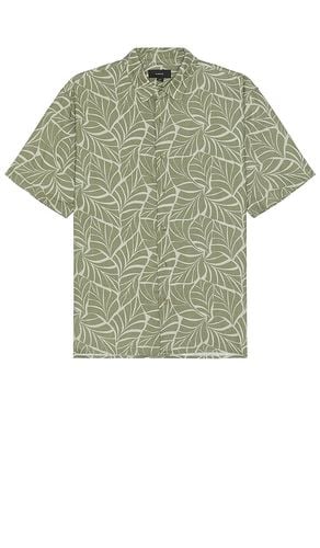 Knotted Leaves Short Sleeve Shirt in Olive. - size L (also in M, S) - Vince - Modalova