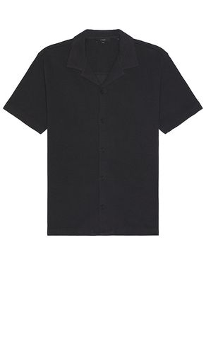 Boucle Short Sleeve Button Down Shirt in Black. - size L (also in S) - Vince - Modalova