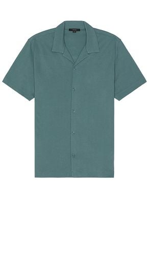 Pique Cabana Short Sleeve Button Down Shirt in Blue. - size M (also in S, XL/1X) - Vince - Modalova