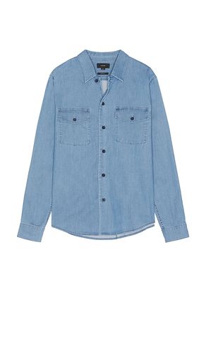 Double Patch Pocket Long Sleeve Shirt in Blue. - size L (also in M, S) - Vince - Modalova