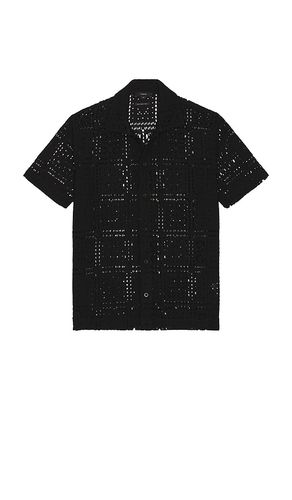 Knit Crochet Short Sleeve Button Down Shirt in . - size L (also in M, S) - Vince - Modalova
