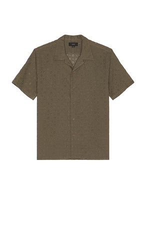 Cotton Eyelet Collar Shirt in Green. - size L (also in M, S, XL/1X) - Vince - Modalova